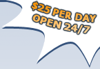 $11 per Day. Opem 24/7.